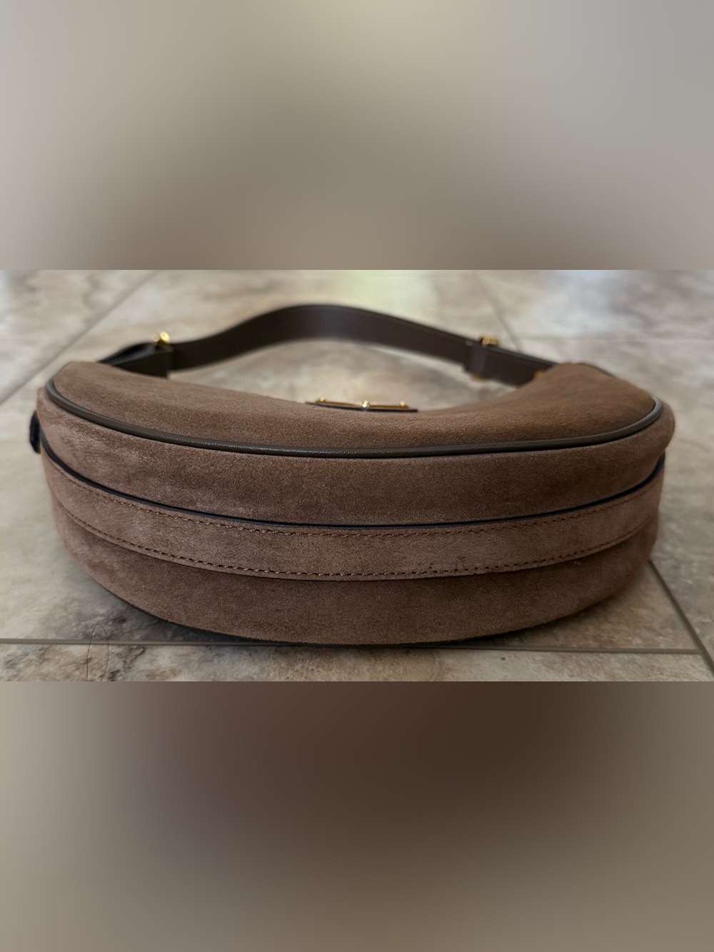 Prada Arque Mini Suede Shoulder Bag - Picture 11 of 11